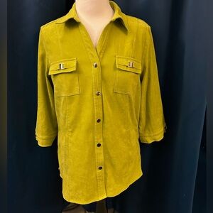 Lime Green Snap Button-Up Shirt